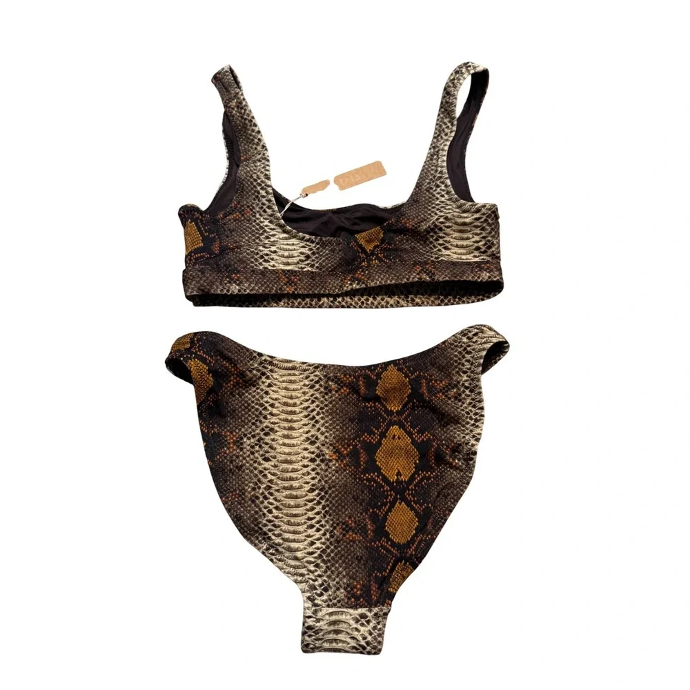 SKIMS Recycled Swim Tank Bikini Set Desert Snake Print XXS*Sold‎ Out*
